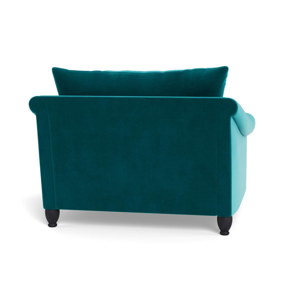 Heal's Devon Loveseat Smart Velvet Petrol Walnut Stain Beech Feet - Heal's UK Furniture – image 5