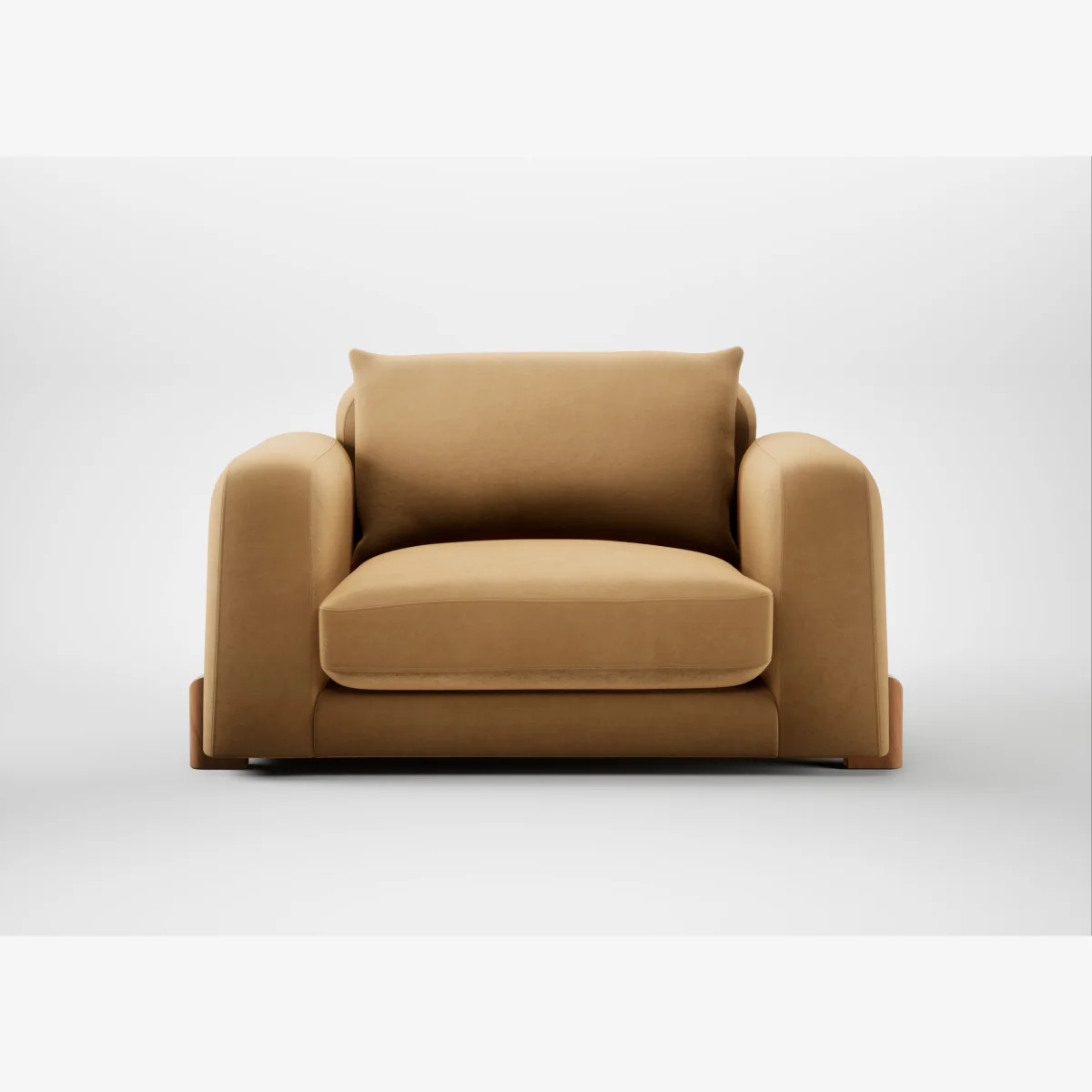 Heal's Nuvola Loveseat Wool Velvet Camel Natural Feet