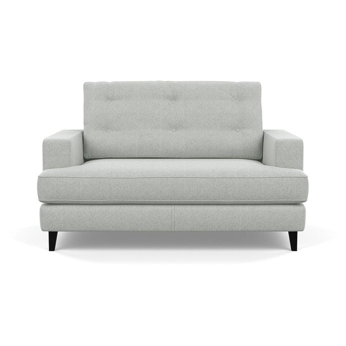 Heal's Mistral Loveseat Melton Wool Limestone Black Feet – image 2