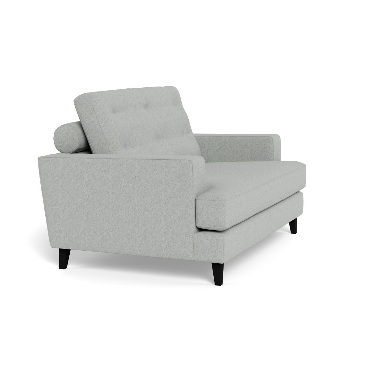 Heal's Mistral Loveseat Melton Wool Limestone Black Feet – image 3