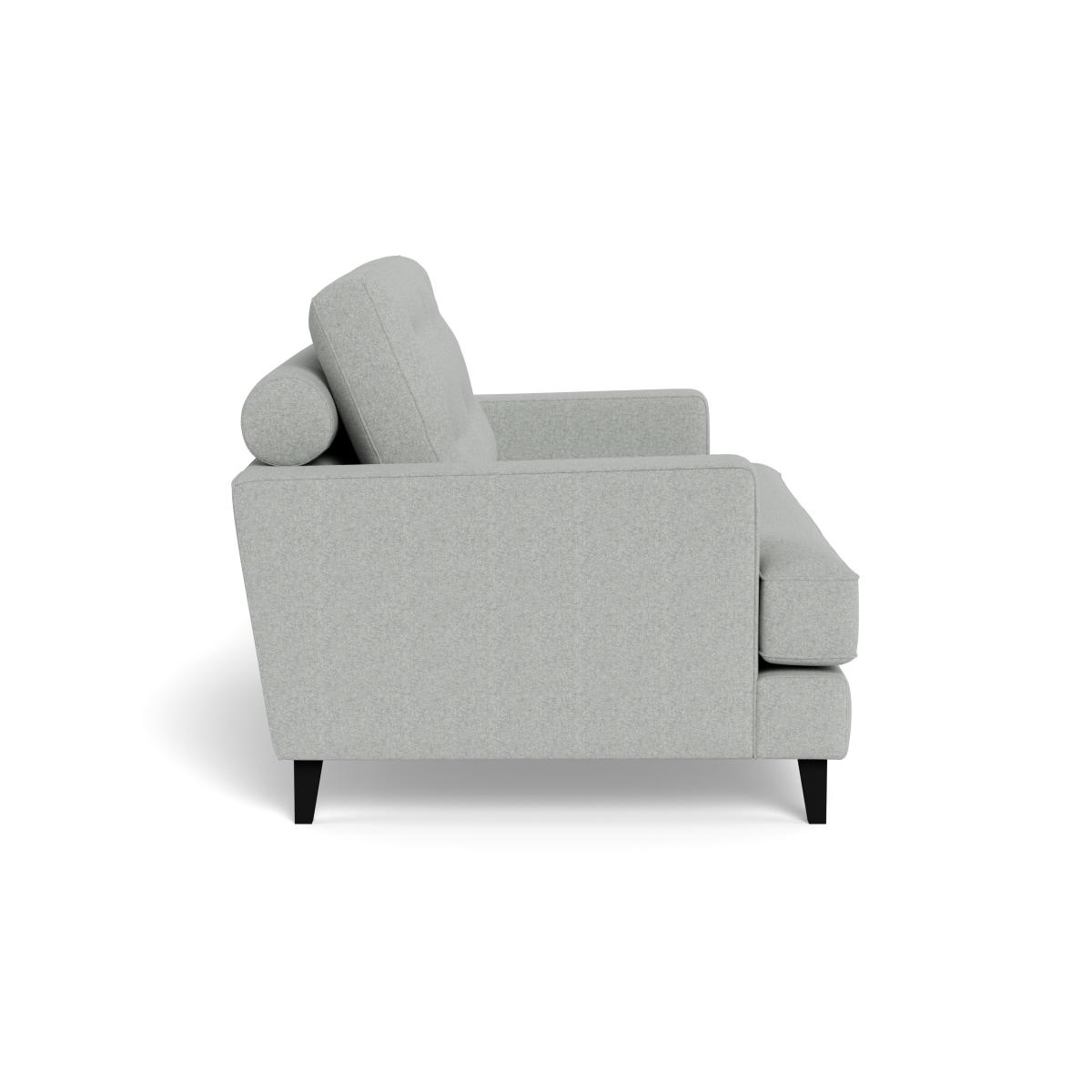 Heal's Mistral Loveseat Melton Wool Limestone Black Feet – image 4