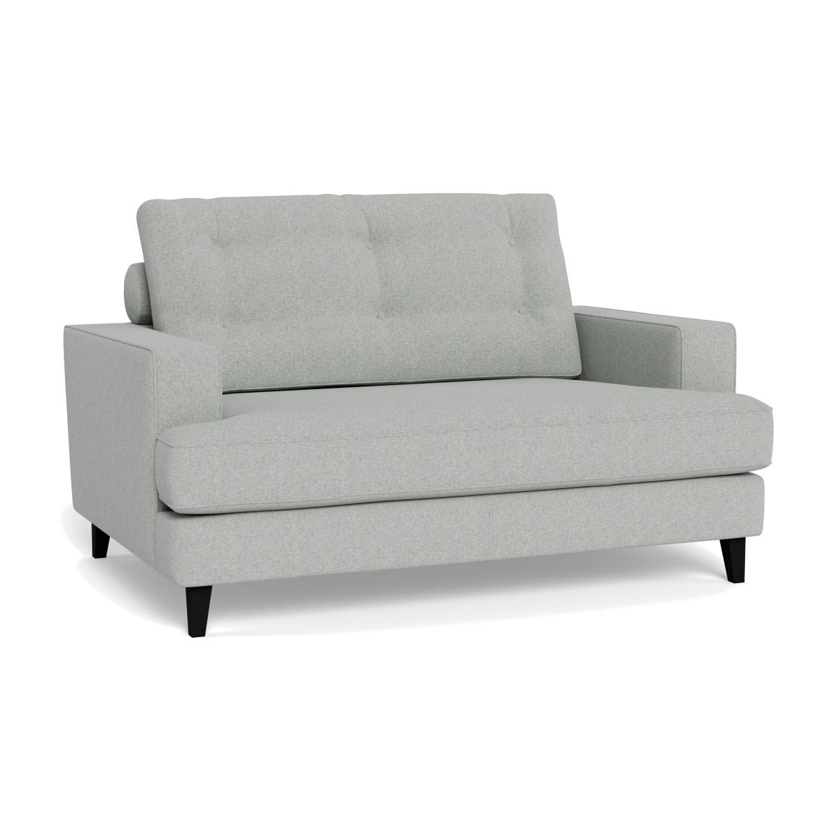 Heal's Mistral Loveseat Melton Wool Limestone Black Feet – image 1