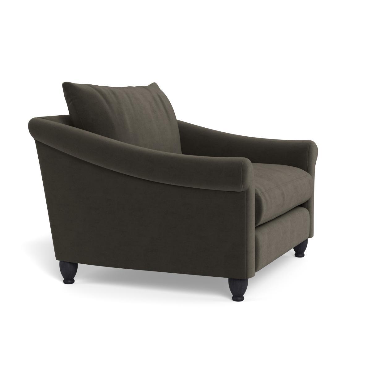 Heal's Devon Loveseat Velvet Charcoal Walnut Stain Beech Feet - Heal's UK Furniture – image 2