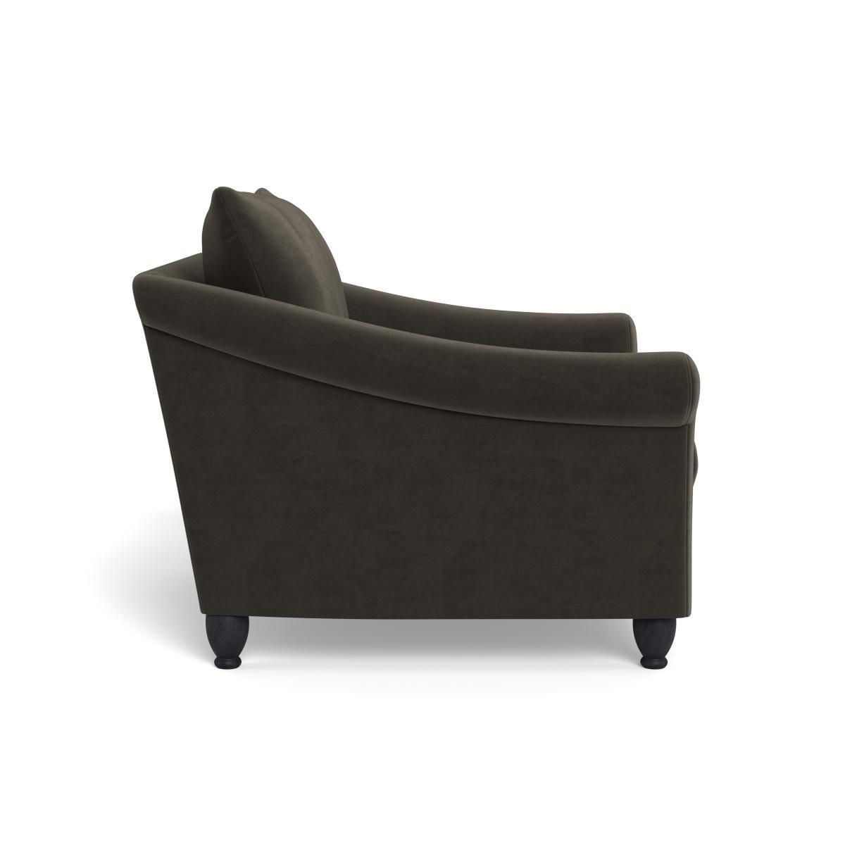 Heal's Devon Loveseat Velvet Charcoal Walnut Stain Beech Feet - Heal's UK Furniture – image 3