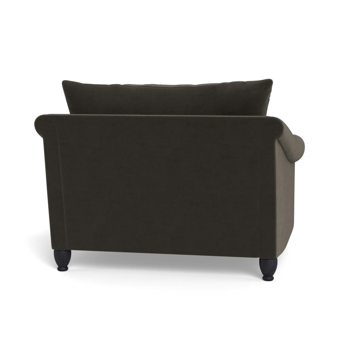 Heal's Devon Loveseat Velvet Charcoal Walnut Stain Beech Feet - Heal's UK Furniture – image 5