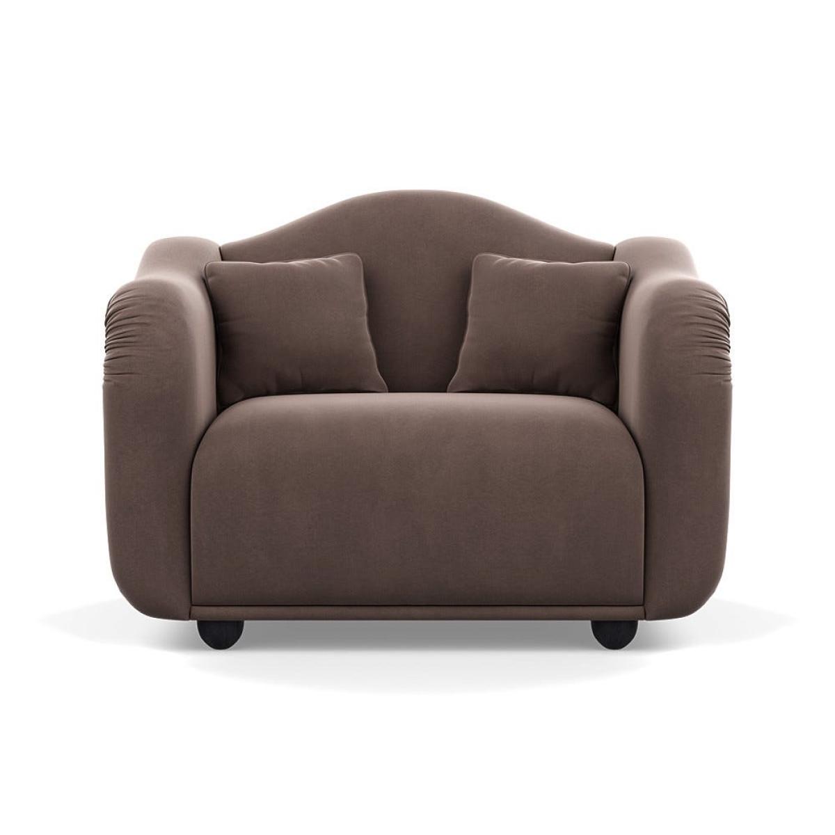 Heal's Tetbury Loveseat Smart Velvet Mouse Black Beech Feet – image 2