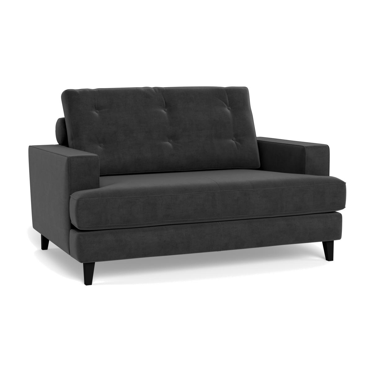 Heal's Mistral Loveseat Smart Luxe Velvet Nickel Black Feet – image 1