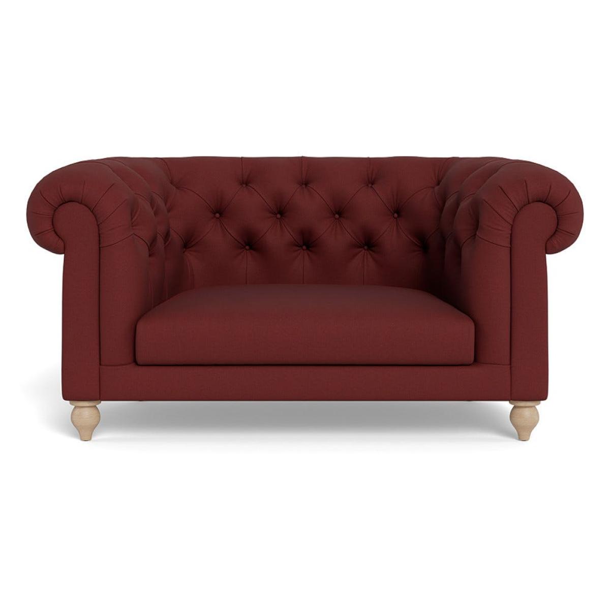 Heal's Fitzrovia Loveseat Capelo Linen-Cotton Etruscan Red Natural Feet – image 2
