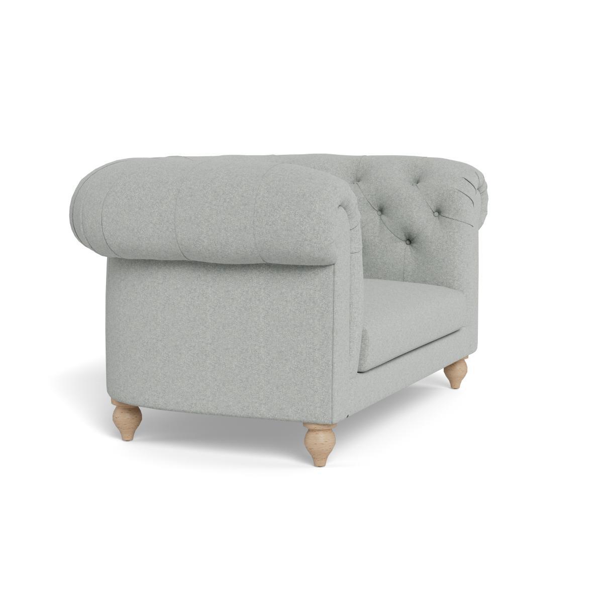 Heal's Fitzrovia Loveseat Melton Wool Limestone Natural Feet - Heal's UK Furniture – image 2