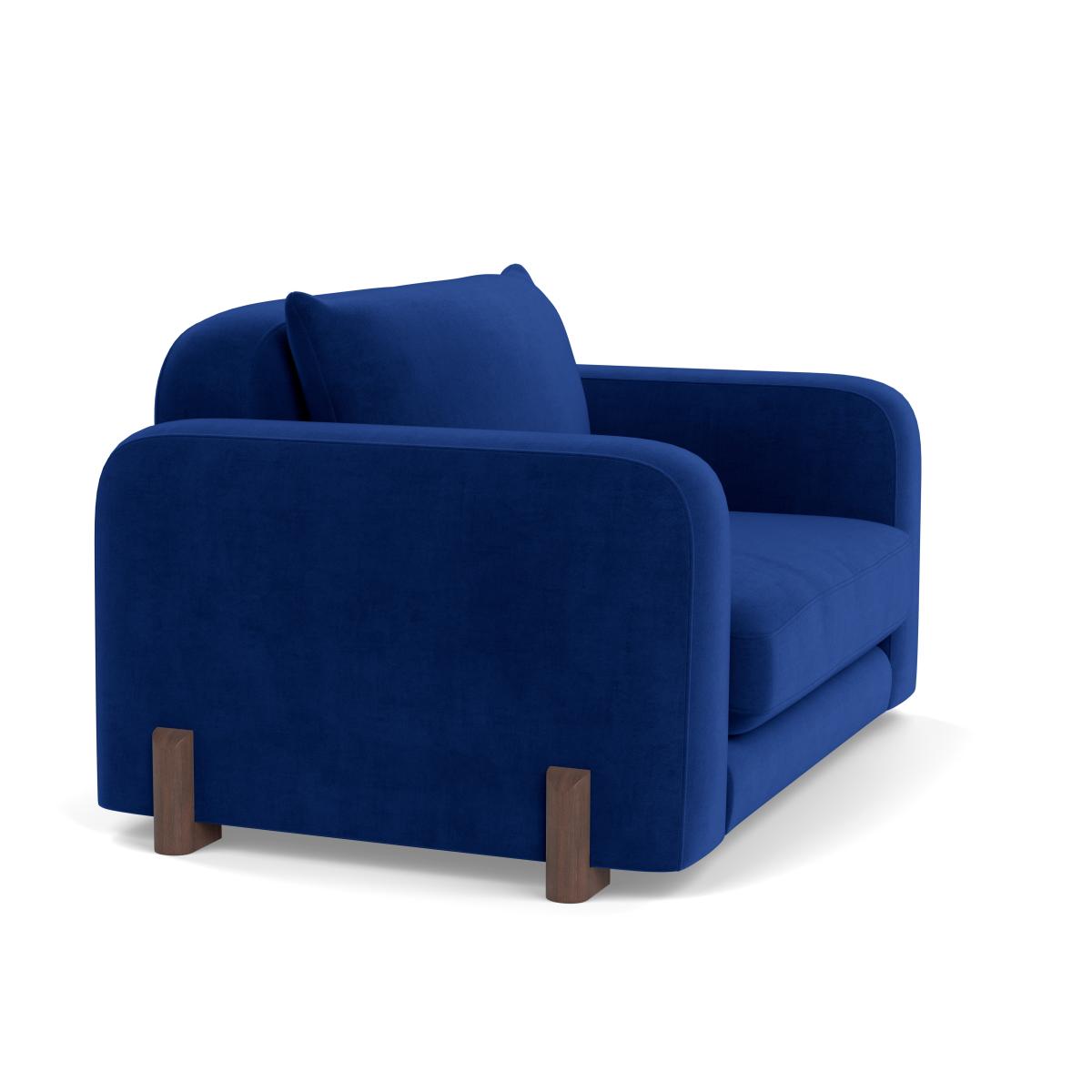 Heal's Nuvola Loveseat Smart Luxe Velvet Azure Walnut Stained Feet – image 2
