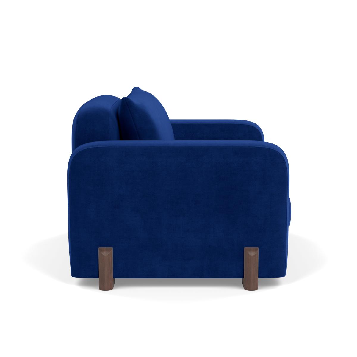 Heal's Nuvola Loveseat Smart Luxe Velvet Azure Walnut Stained Feet – image 3