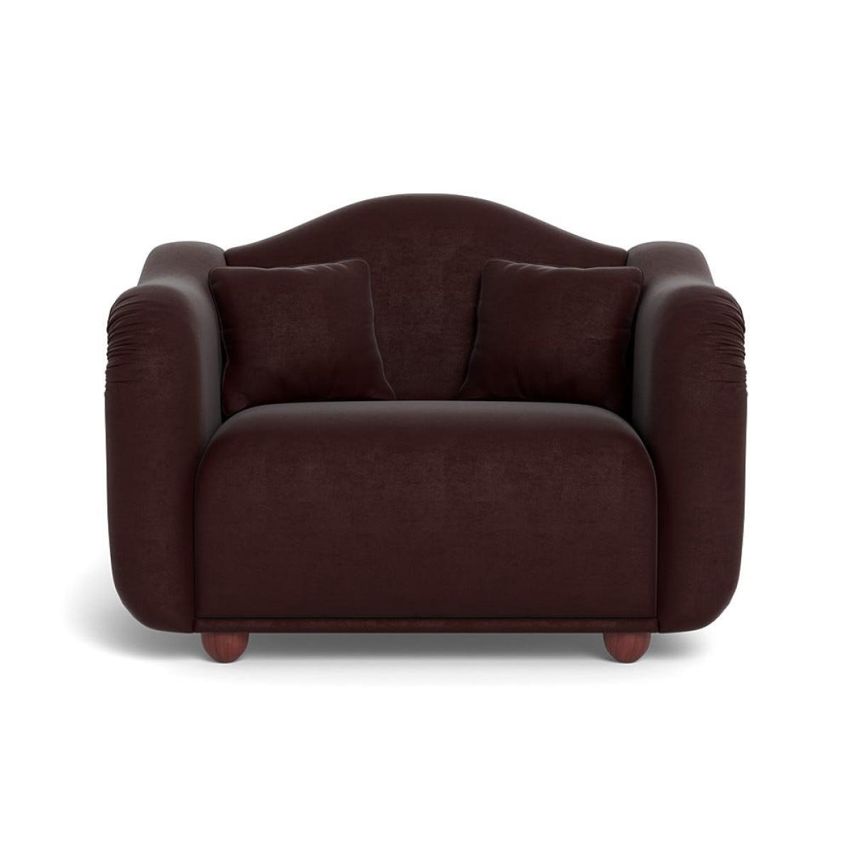 Heal's Tetbury Loveseat Smart Luxe Velvet Acorn Walnut Stained Beech Feet – image 2