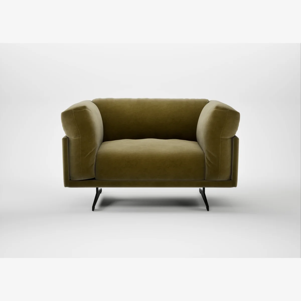 Heal's Novara Loveseat Smart Luxe Velvet Peridot Black Feet – image 1