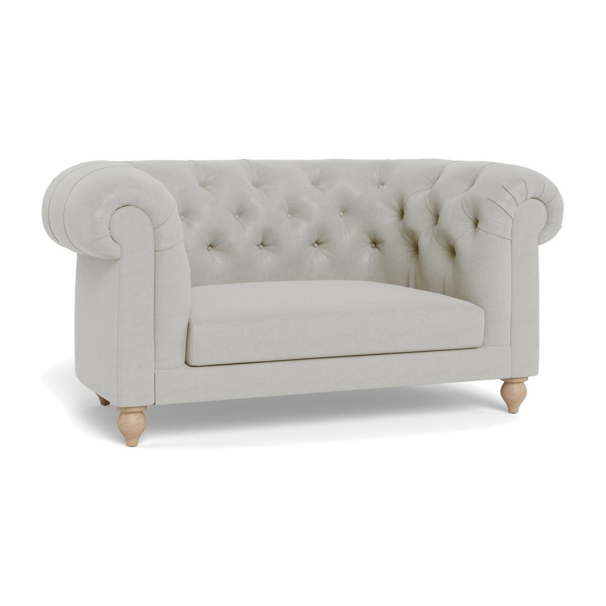 Heal's Fitzrovia Loveseat Capelo LinenCotton Sea Salt Black Feet - Heal's UK Furniture – image 1