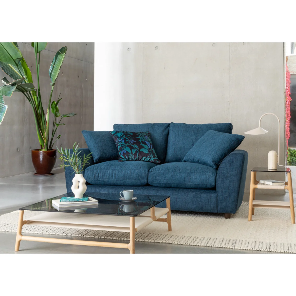 Heal's Snooze Loveseat Wool Velvet Camel Black Feet – image 2