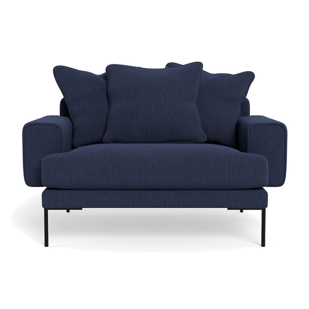 Heal's Torrington Loveseat Smart Linen Mix Navy Black Feet – image 1