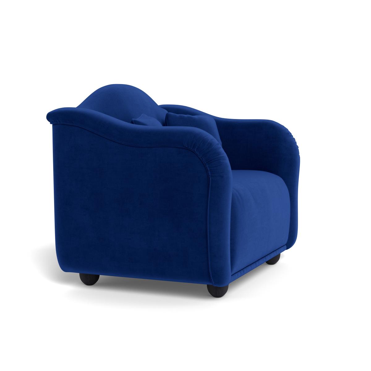 Heal's Tetbury Loveseat Smart Luxe Velvet Azure Walnut Stained Beech Feet – image 3