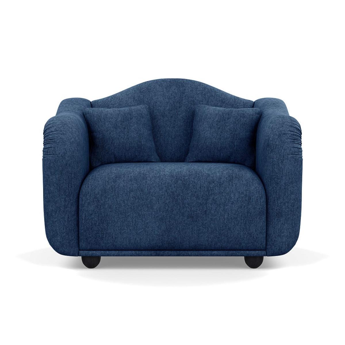 Heal's Tetbury Loveseat Broad Weave Lagoon Black Beech Feet – image 2