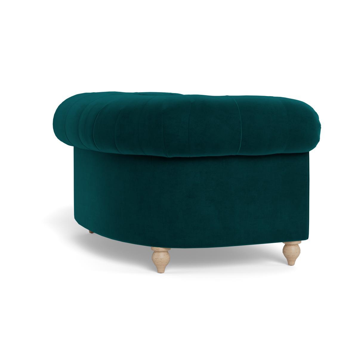 Heal's Fitzrovia Loveseat Smart Luxe Velvet Ocean Black Feet - Heal's UK Furniture – image 4