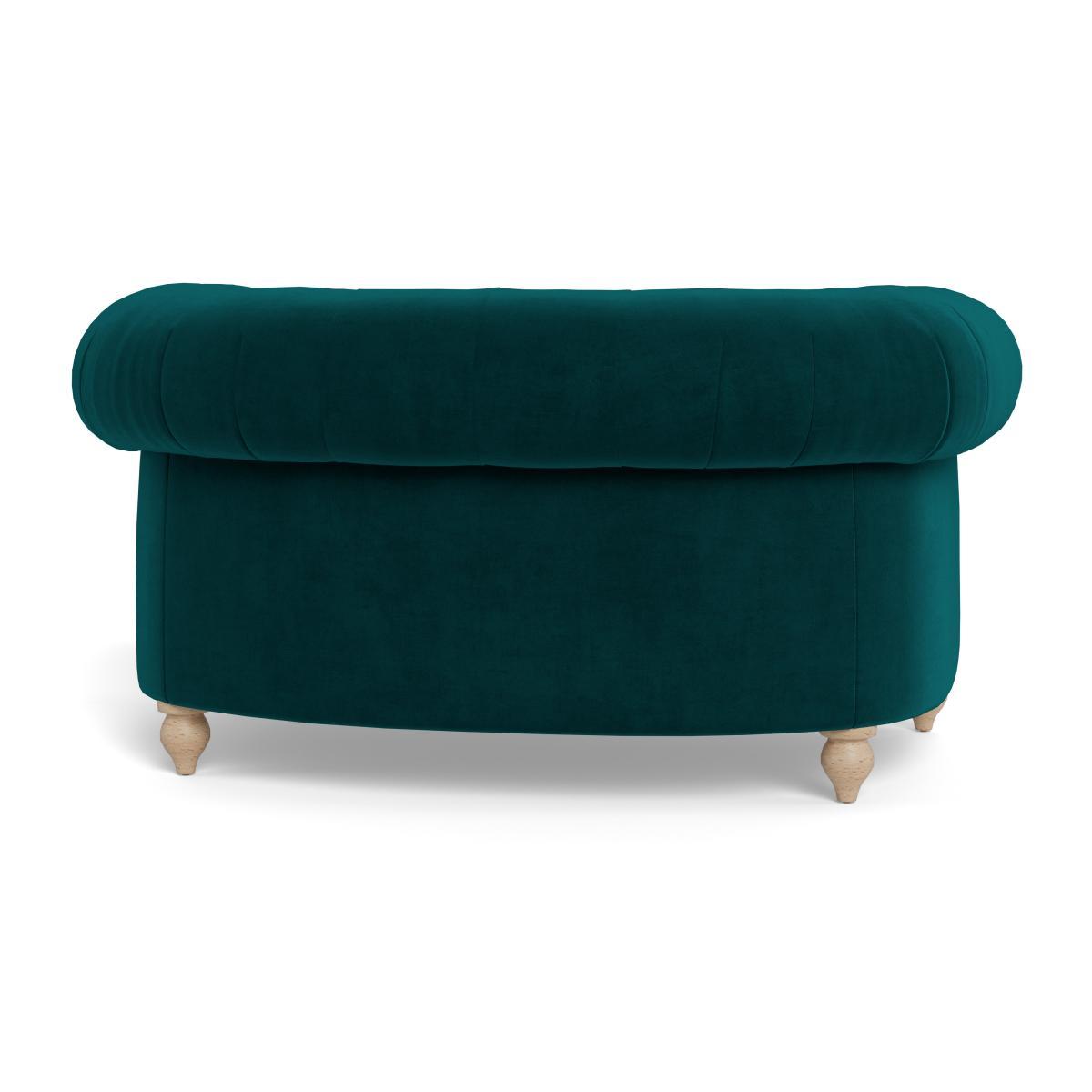 Heal's Fitzrovia Loveseat Smart Luxe Velvet Ocean Black Feet - Heal's UK Furniture – image 5