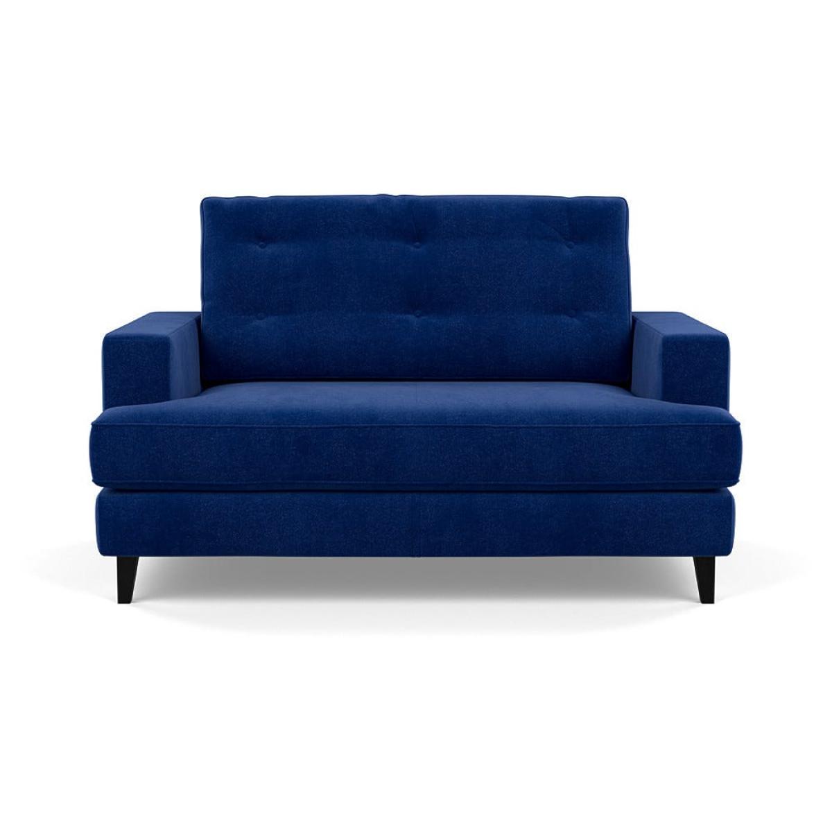 Heal's Mistral Loveseat Smart Luxe Velvet Azure Black Feet – image 2