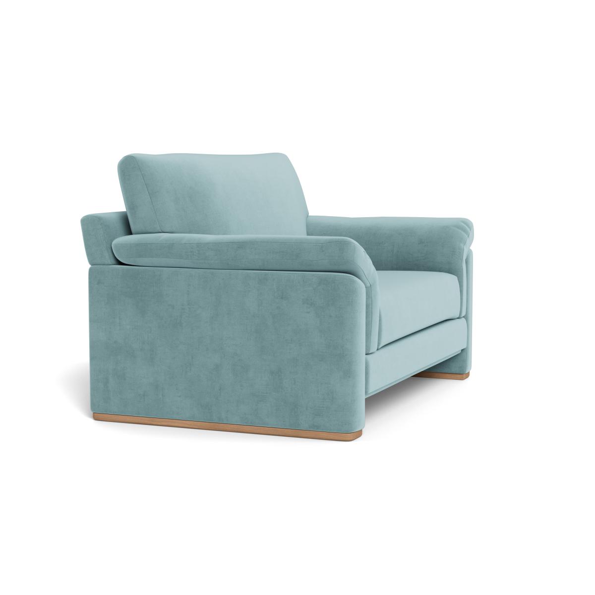 Heal's Paris II Loveseat Smart Luxe Velvet Mineral Blue Natural Feet – image 3
