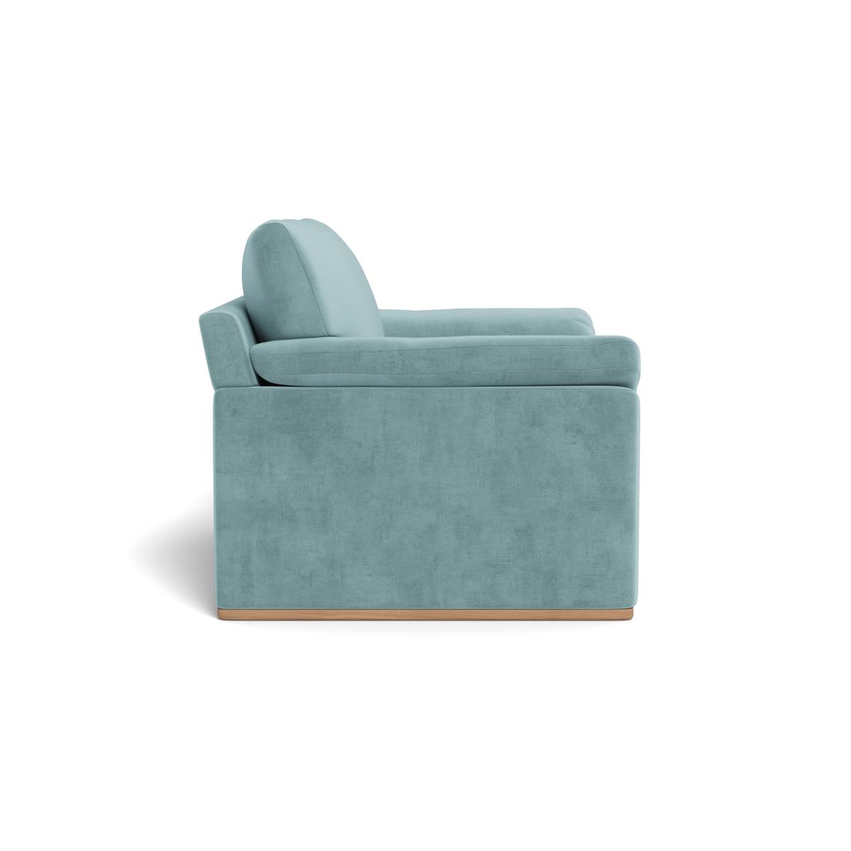 Heal's Paris II Loveseat Smart Luxe Velvet Mineral Blue Natural Feet – image 4