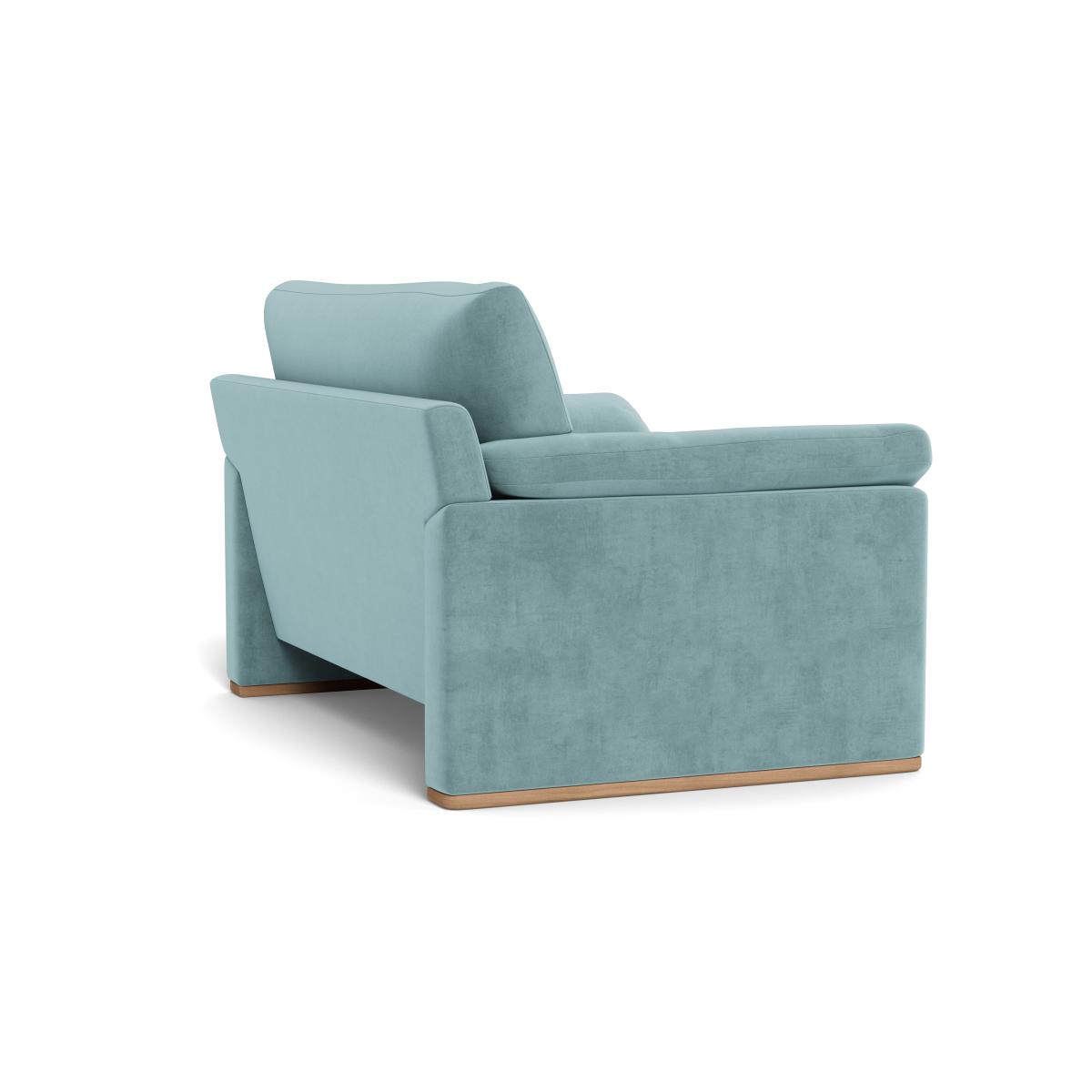 Heal's Paris II Loveseat Smart Luxe Velvet Mineral Blue Natural Feet – image 5