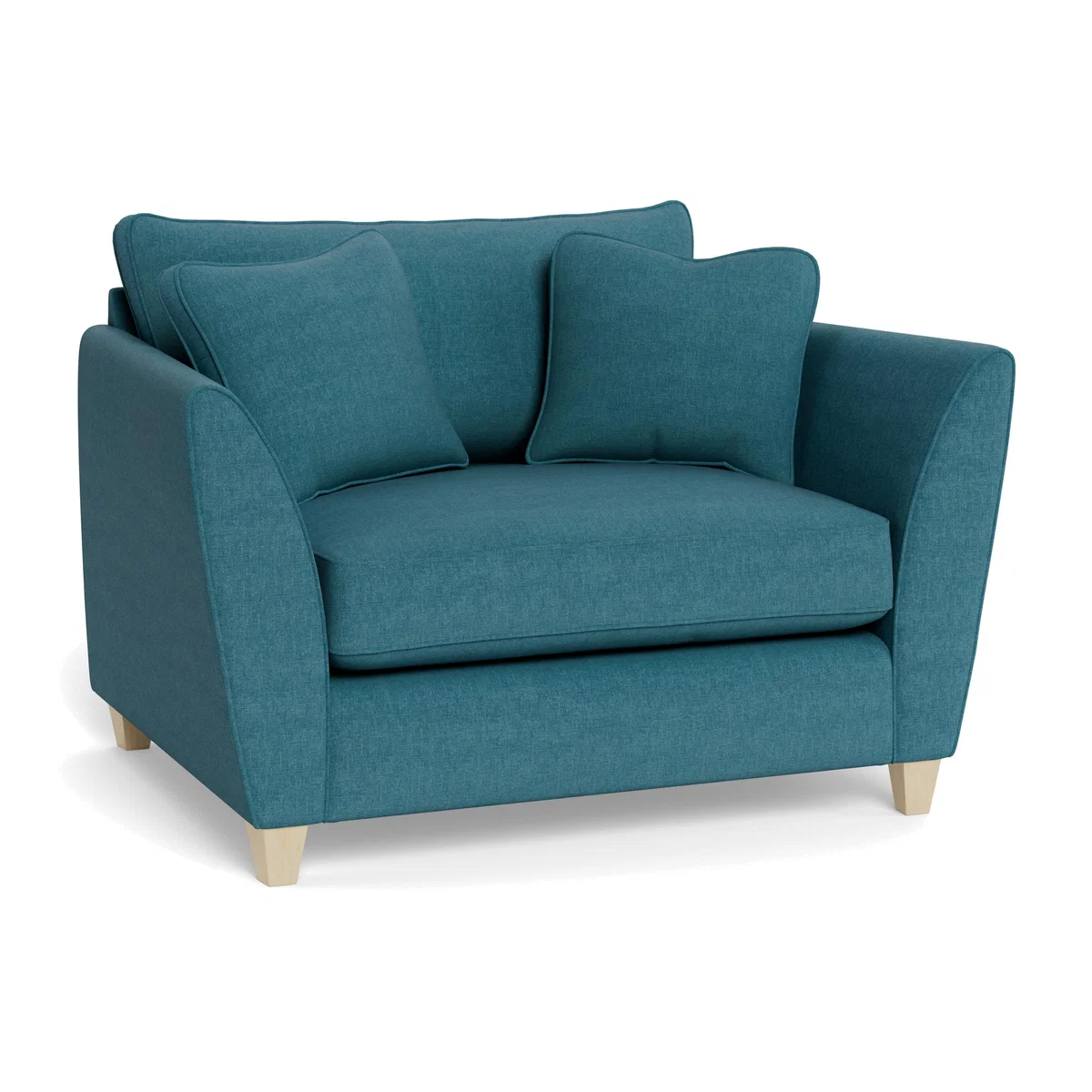 Heal's Torino Loveseat Brushed Cotton Cadet Black Feet - Heal's UK Furniture – image 1