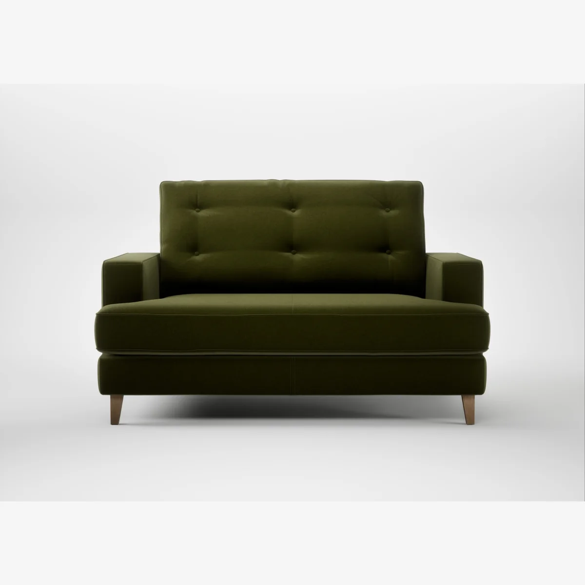Heal's Mistral Loveseat Cotton Velvet Evergreen Natural Feet – image 1