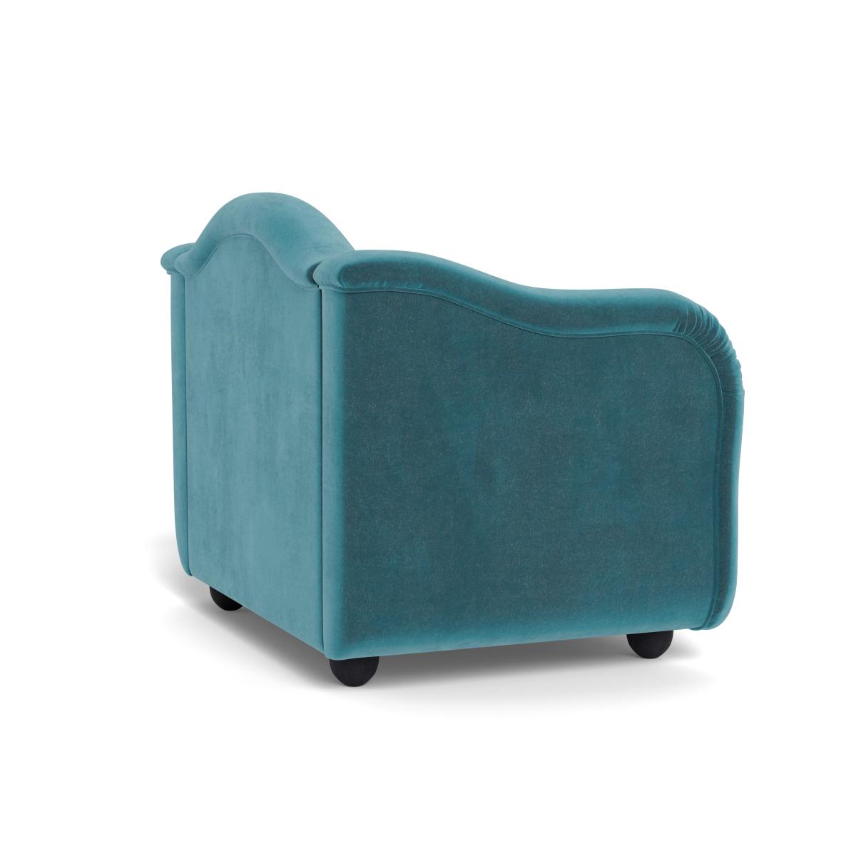 Heal's Tetbury Loveseat Smart Luxe Velvet Airforce Blue  Walnut Stained Beech Feet – image 5