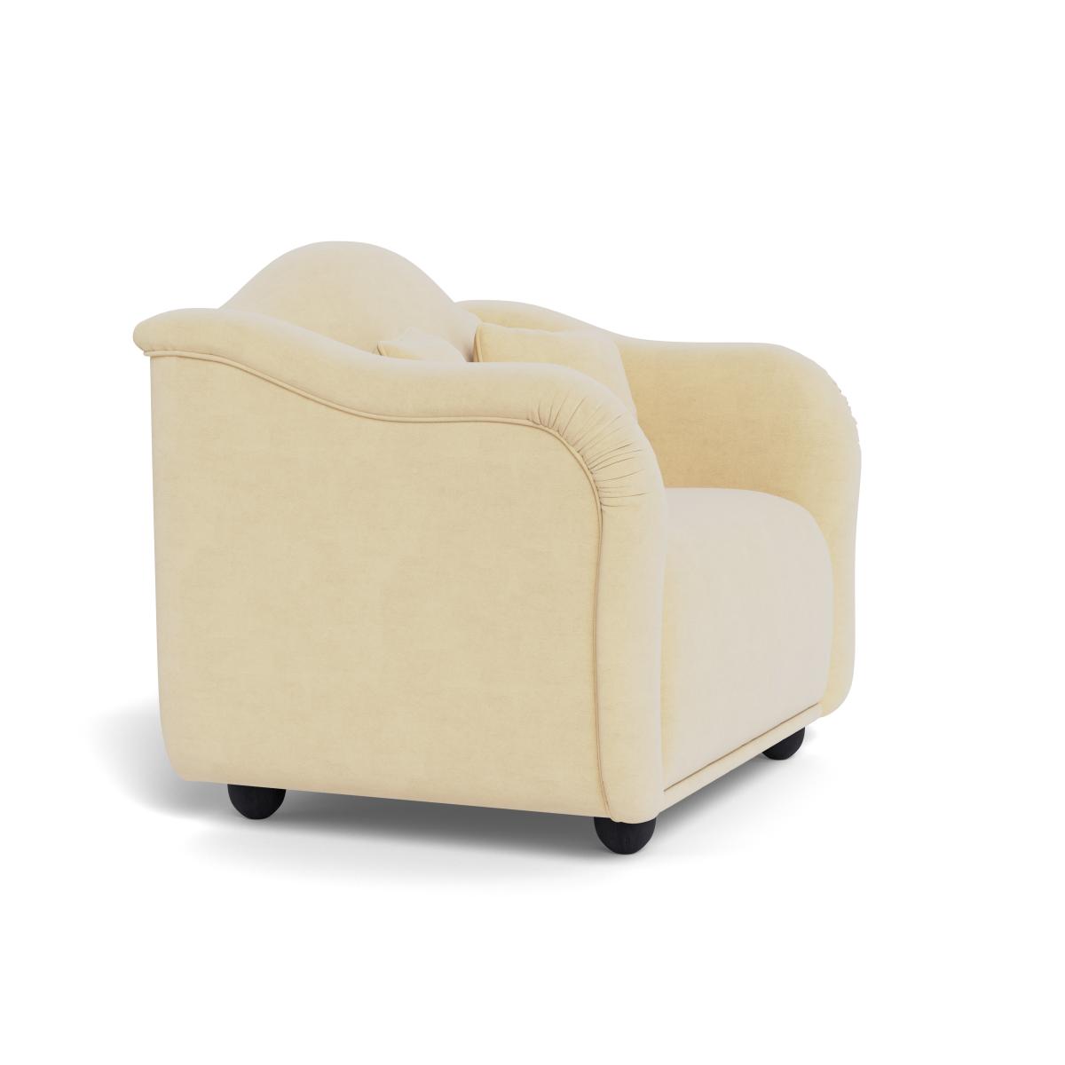 Heal's Tetbury Loveseat Smart Luxe Velvet Biscuit Walnut Stained Beech Feet – image 3