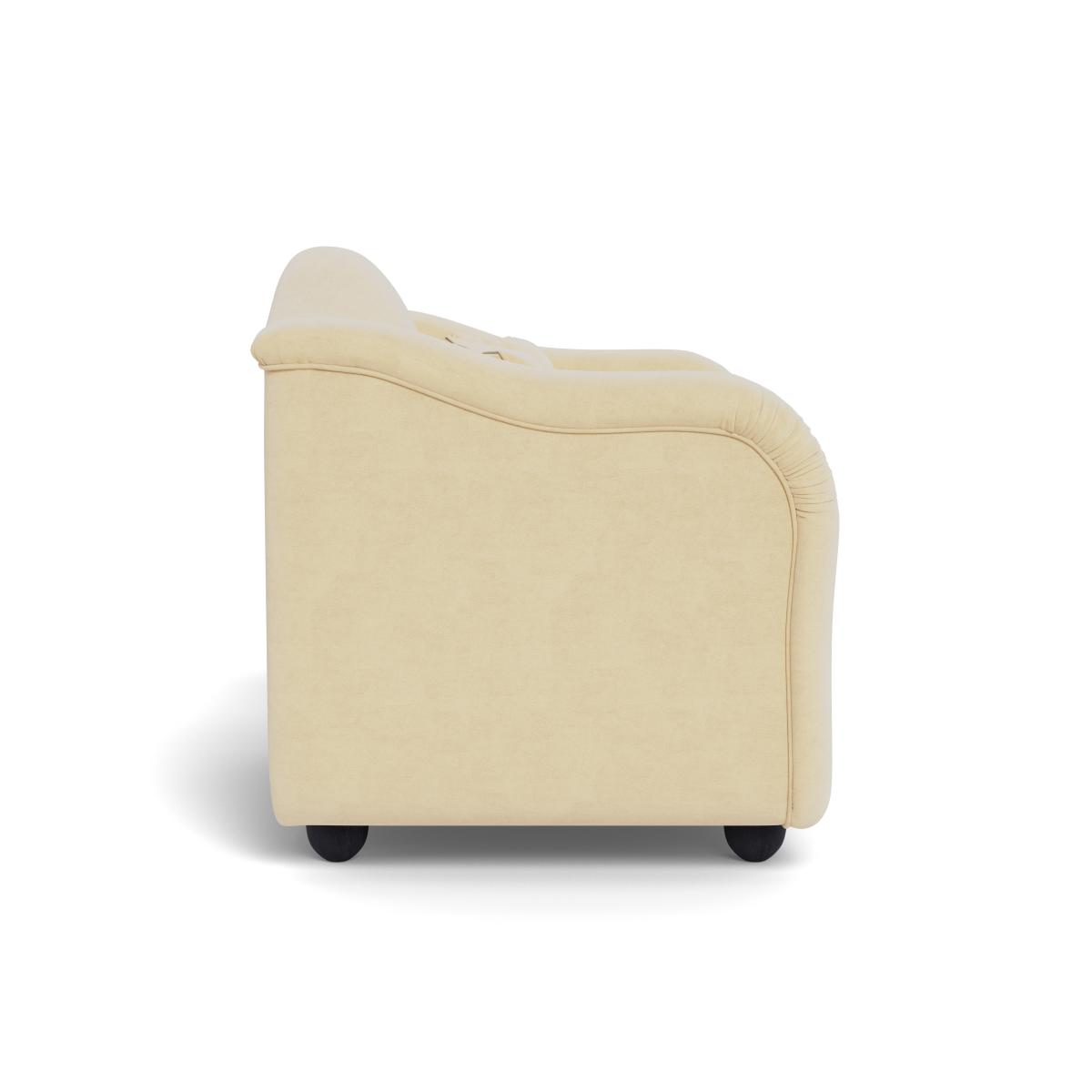Heal's Tetbury Loveseat Smart Luxe Velvet Biscuit Walnut Stained Beech Feet – image 4