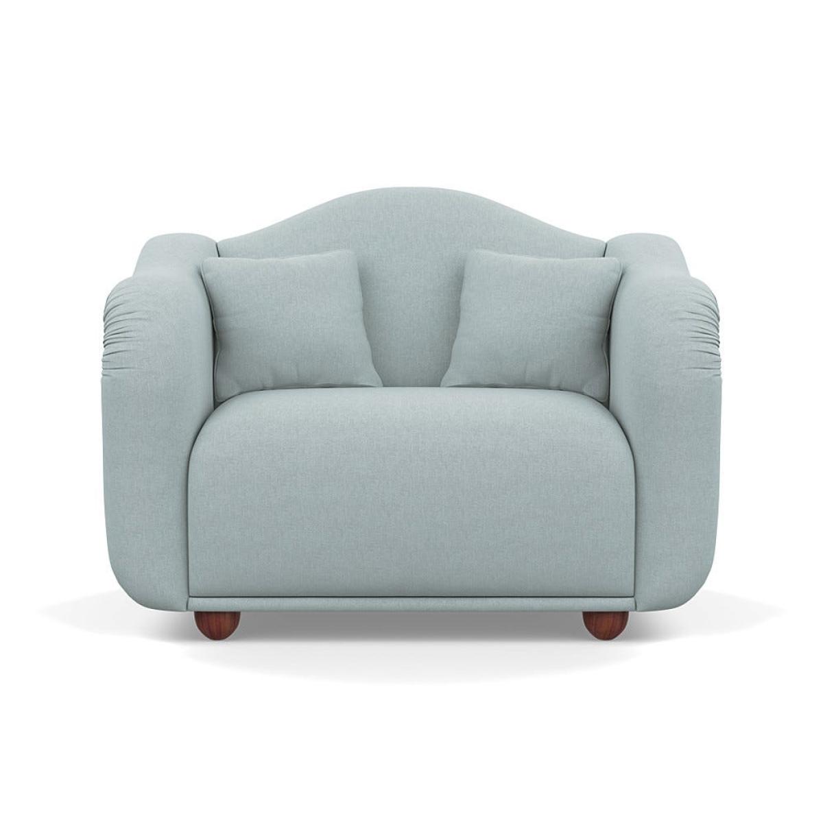 Heal's Tetbury Loveseat Brushed Cotton Mist Walnut Stained Beech Feet – image 2