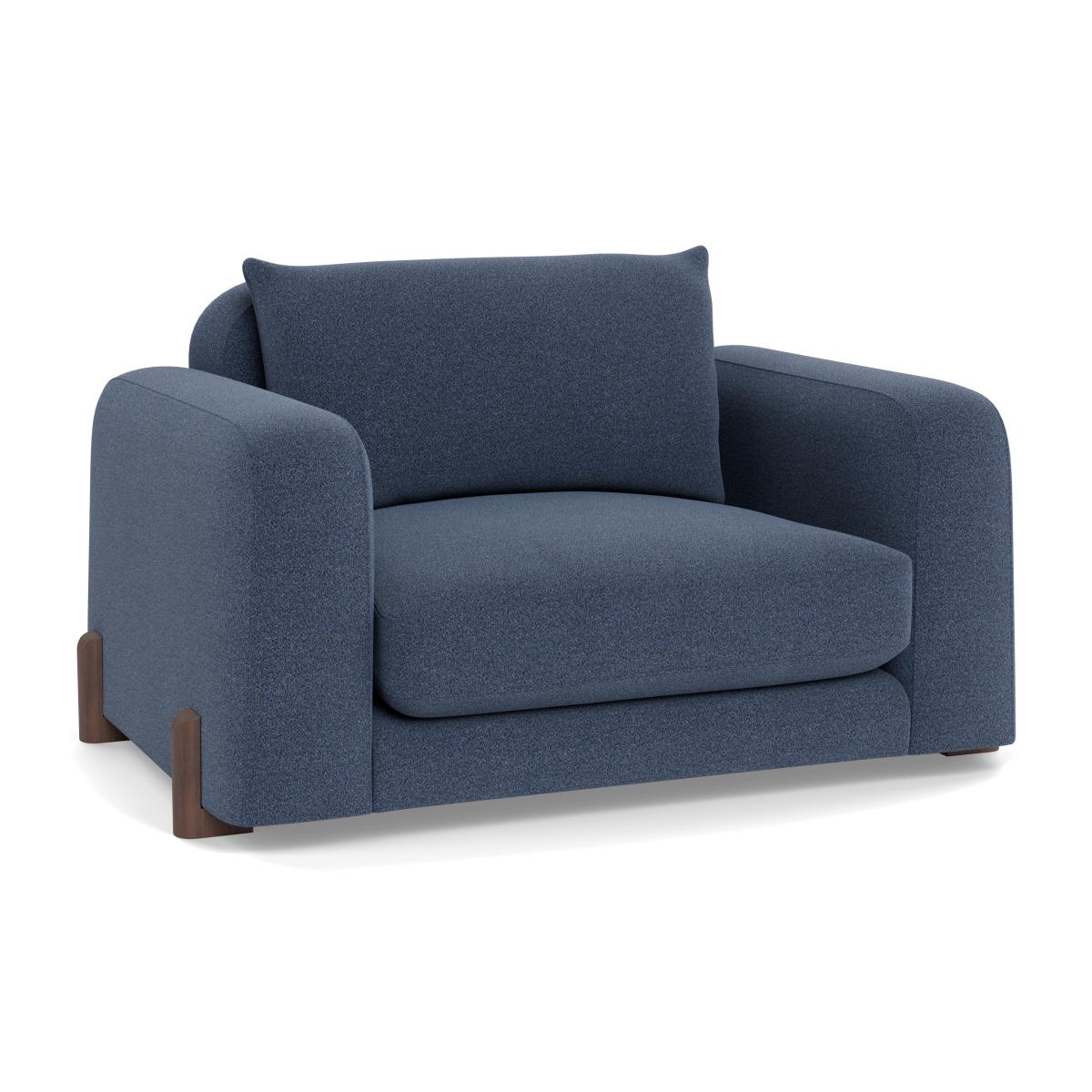 Heal's Nuvola Loveseat Boucle Indigo Walnut Stained Feet – image 1