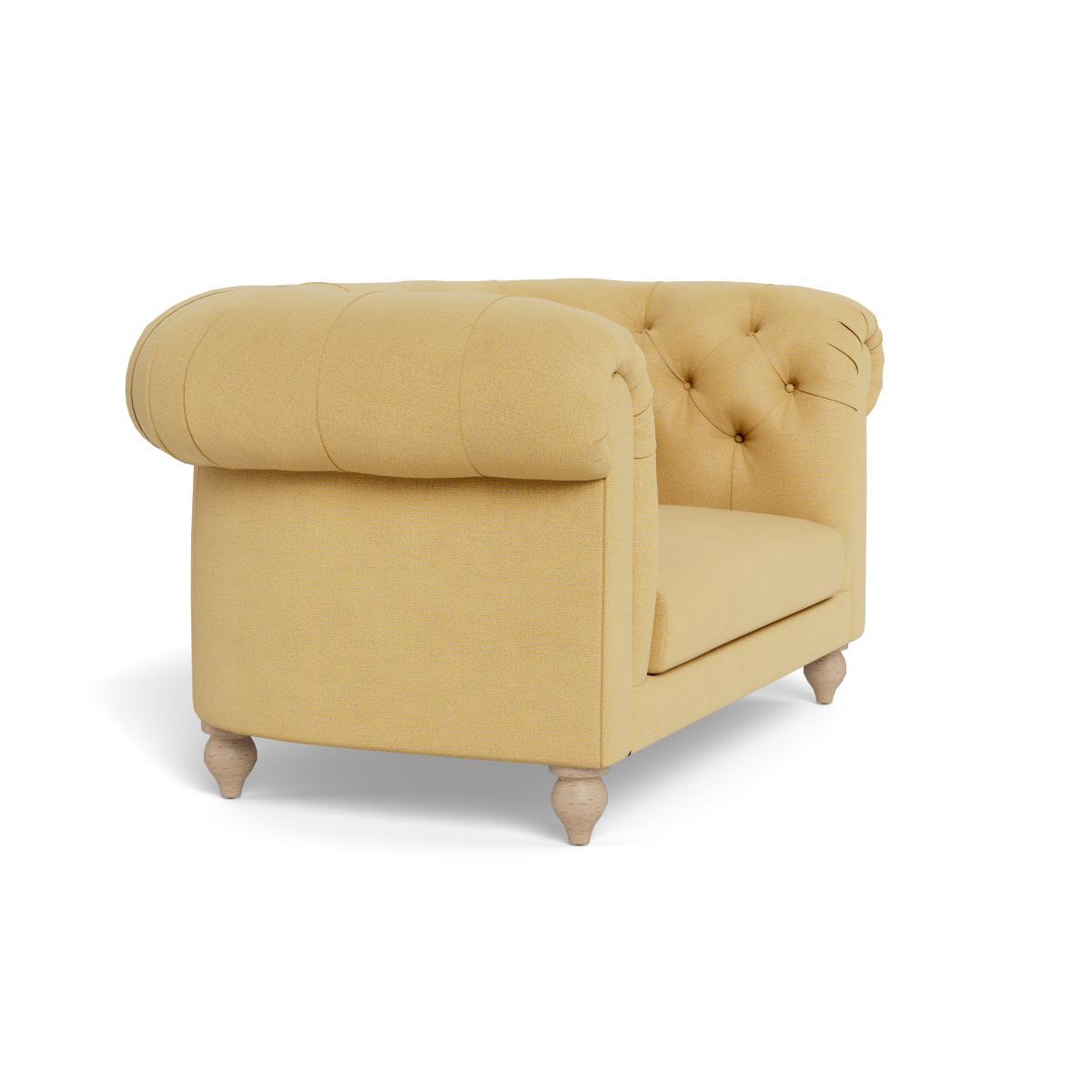 Heal's Fitzrovia Loveseat Tejo Recycled Ochre Black Painted Oak Feet - Heal's UK Furniture – image 2