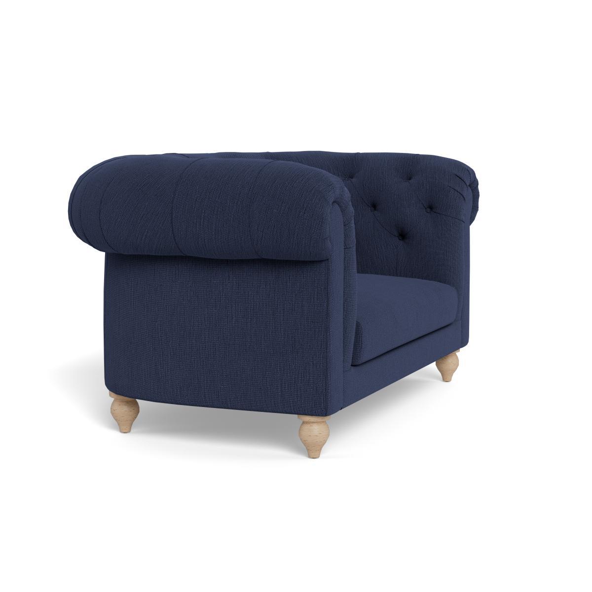 Heal's Fitzrovia Loveseat Smart Linen Mix Navy Natural Oak Feet - Heal's UK Furniture – image 2