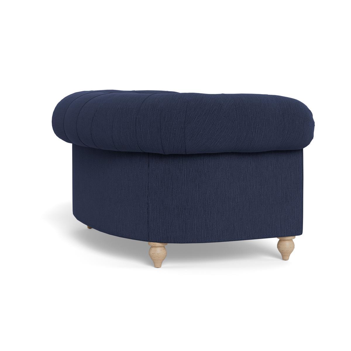 Heal's Fitzrovia Loveseat Smart Linen Mix Navy Natural Oak Feet - Heal's UK Furniture – image 4