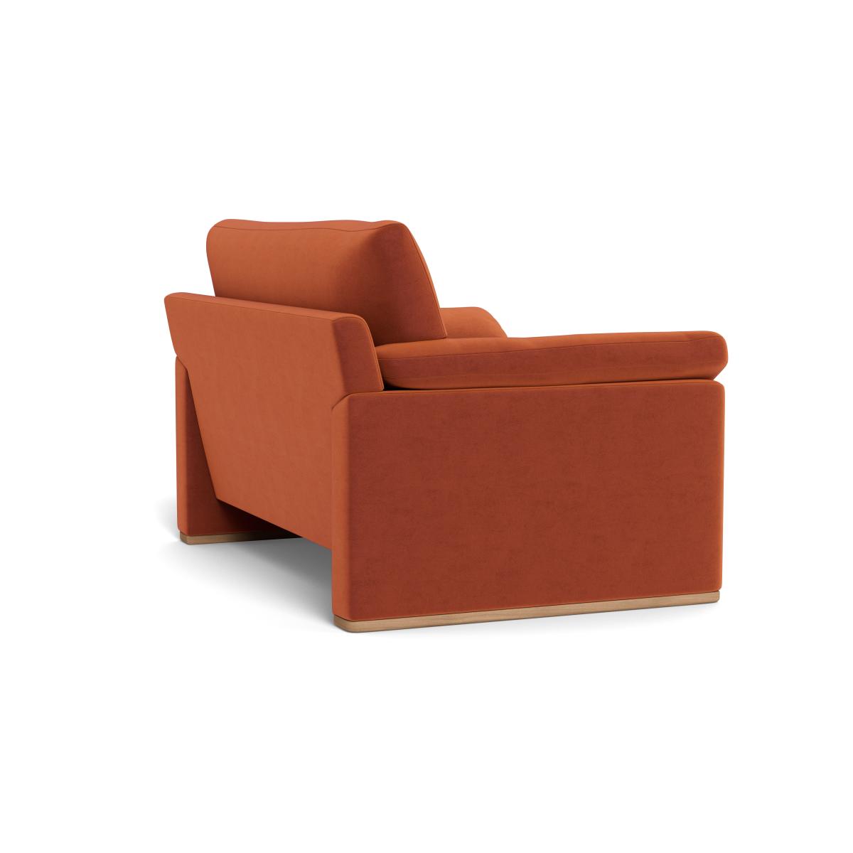 Heal's Paris II Loveseat Velvet Russet Walnut Stained Feet – image 4