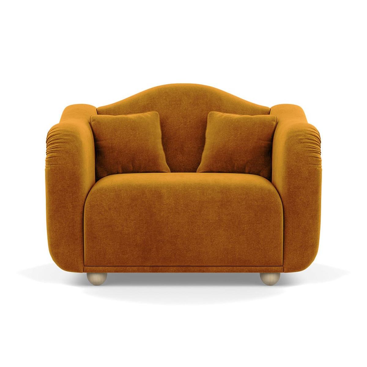 Heal's Tetbury Loveseat Smart Luxe Velvet Cognac Natural Beech Feet – image 2