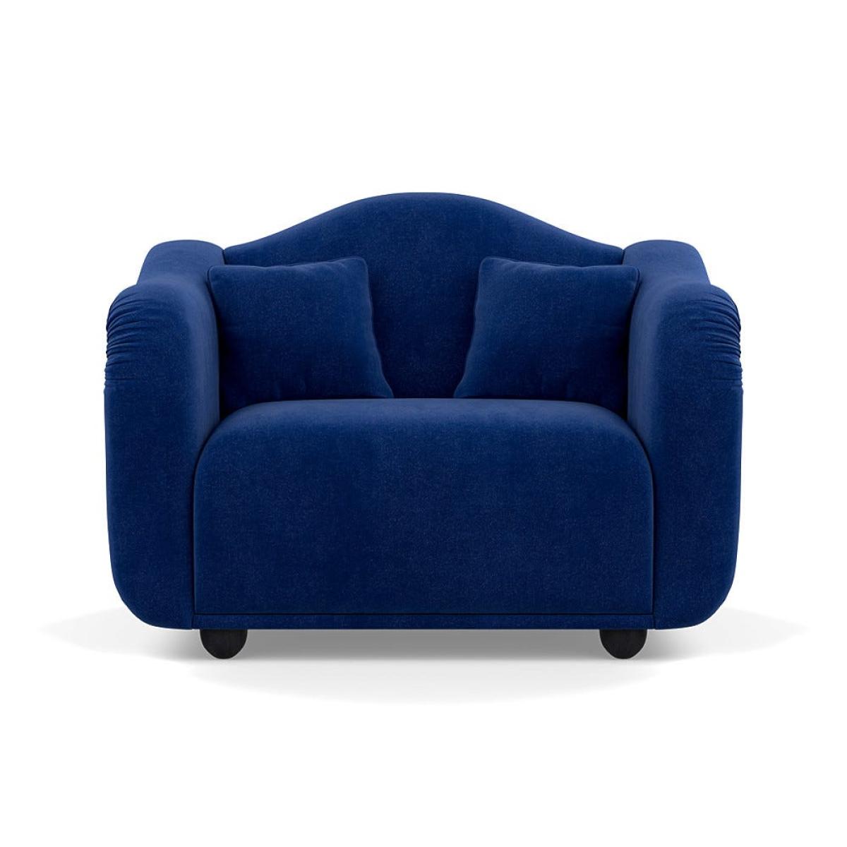 Heal's Tetbury Loveseat Smart Luxe Velvet Azure Black Beech Feet – image 2
