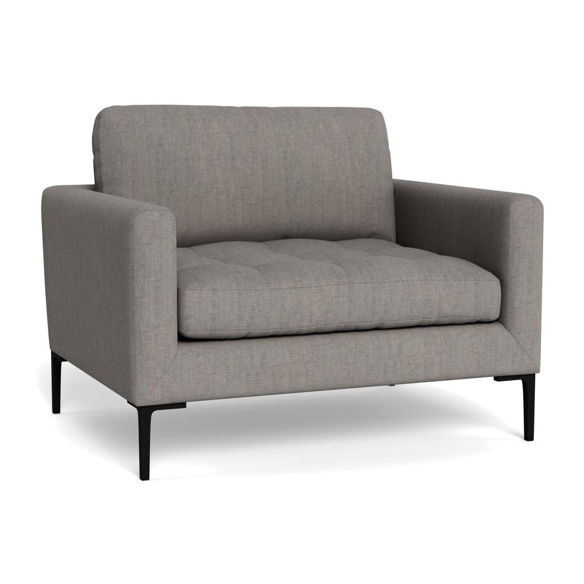 Heal's Eton Loveseat Broad Weave Pebble Brass Feet - Heal's UK Furniture – image 1