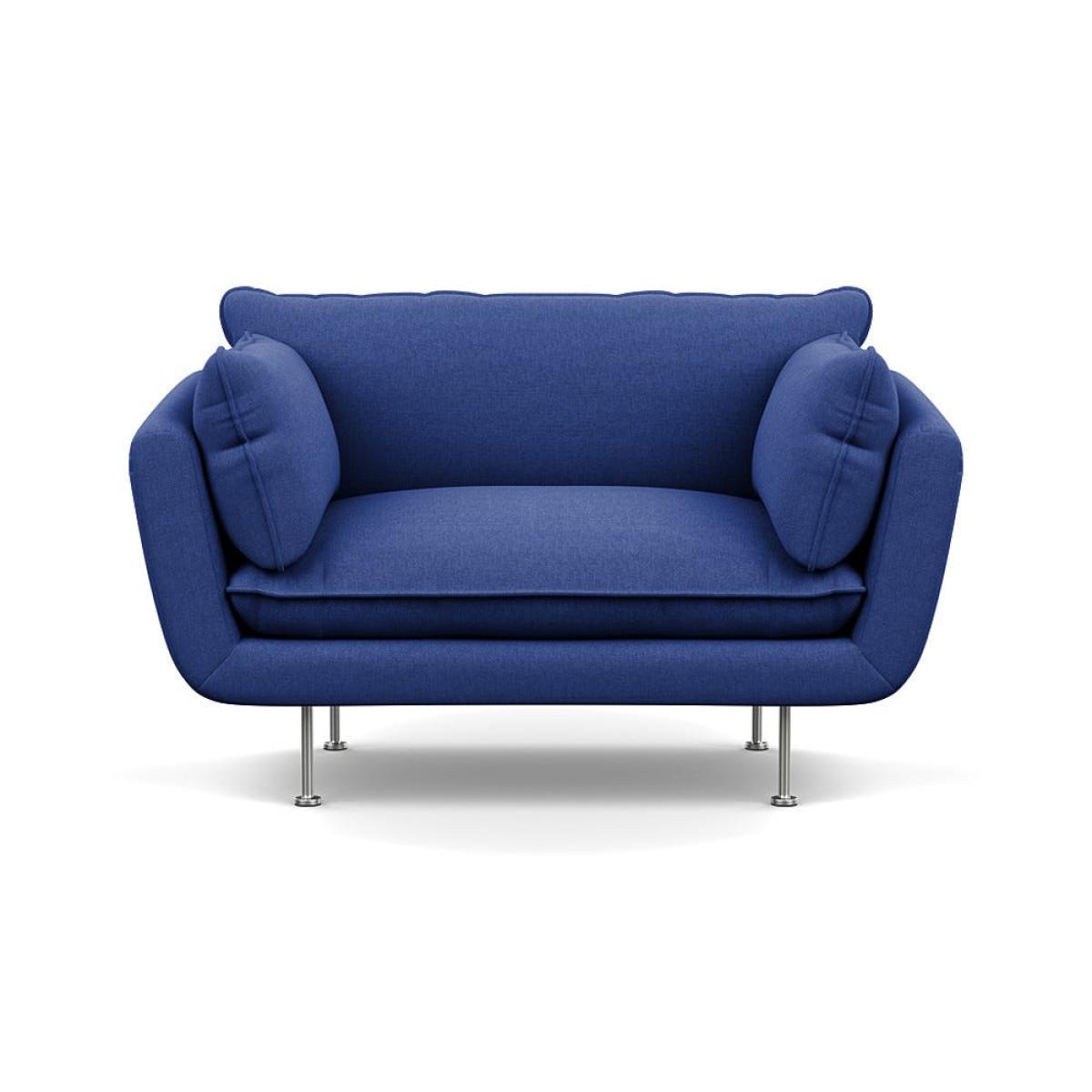Heal's Allora Loveseat Brushed Cotton Cobalt Stainless Steel Feet – image 2