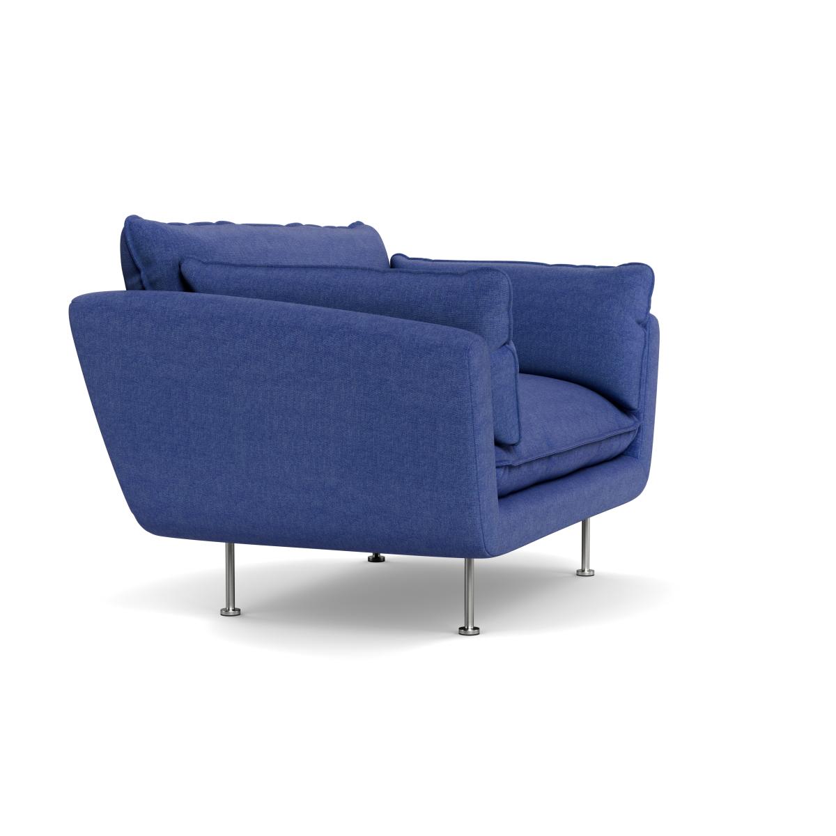 Heal's Allora Loveseat Brushed Cotton Cobalt Stainless Steel Feet – image 3
