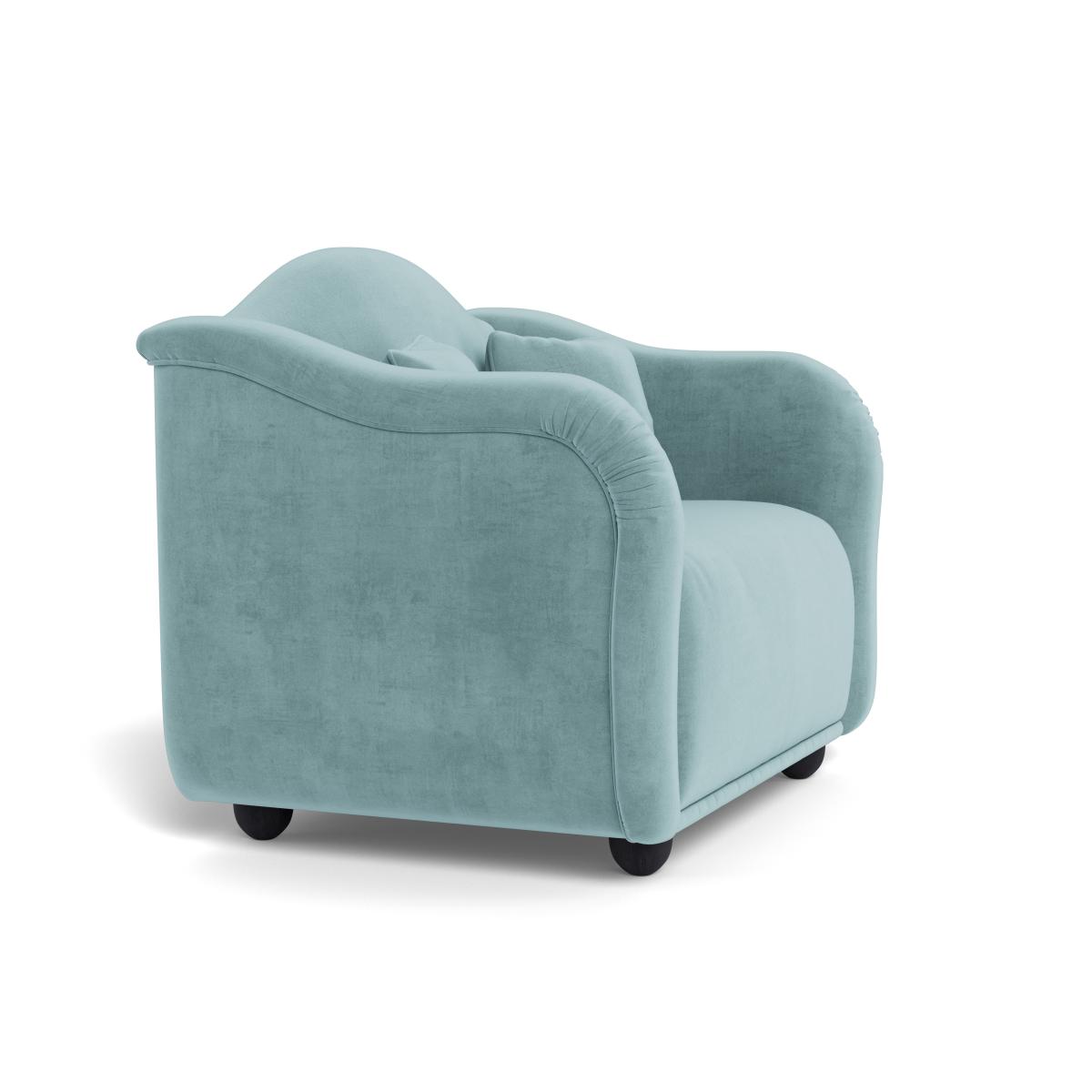 Heal's Tetbury Loveseat Smart Luxe Velvet Mineral Blue Black Feet – image 3
