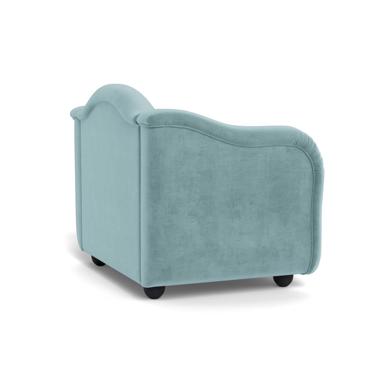 Heal's Tetbury Loveseat Smart Luxe Velvet Mineral Blue Black Feet – image 5