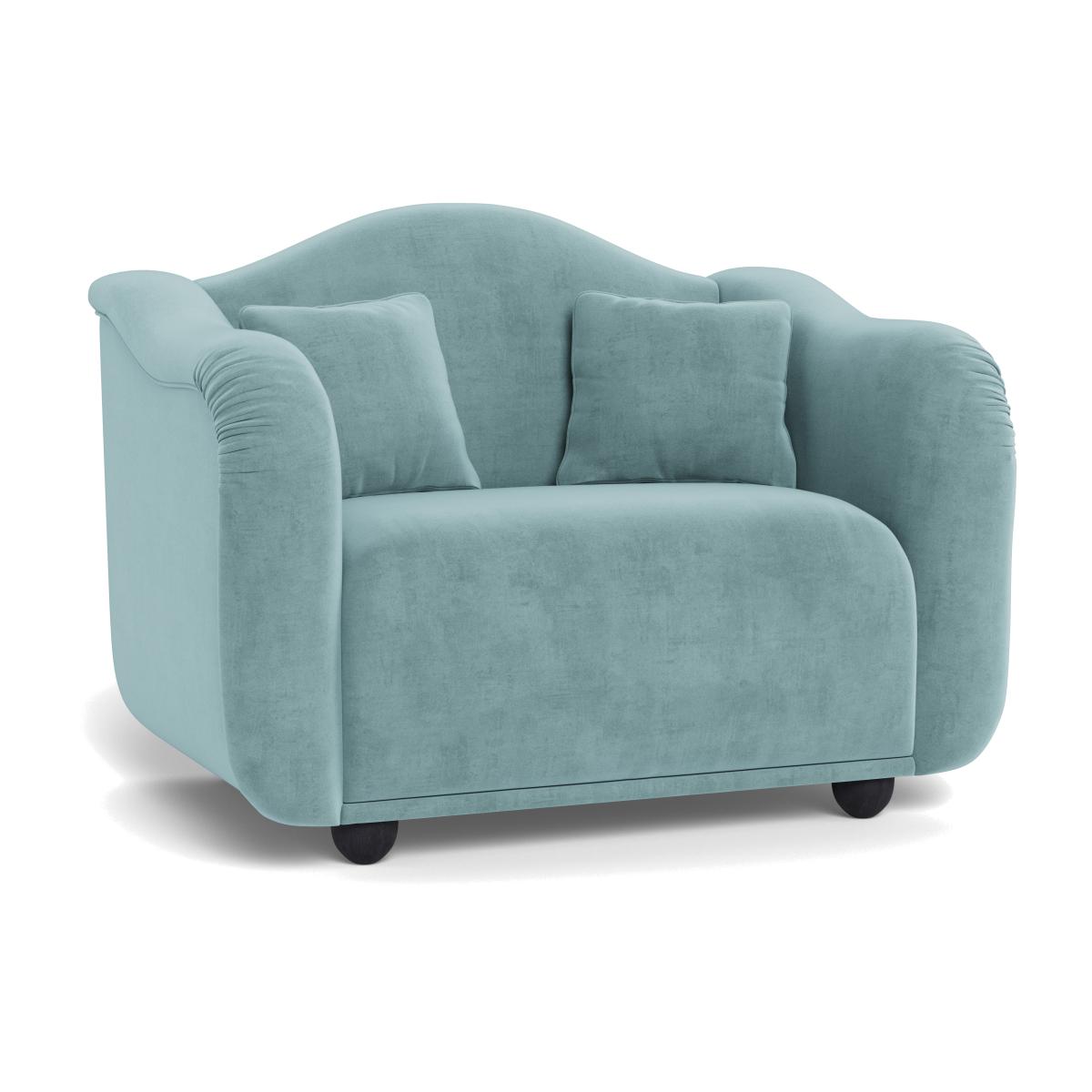 Heal's Tetbury Loveseat Smart Luxe Velvet Mineral Blue Black Feet – image 1