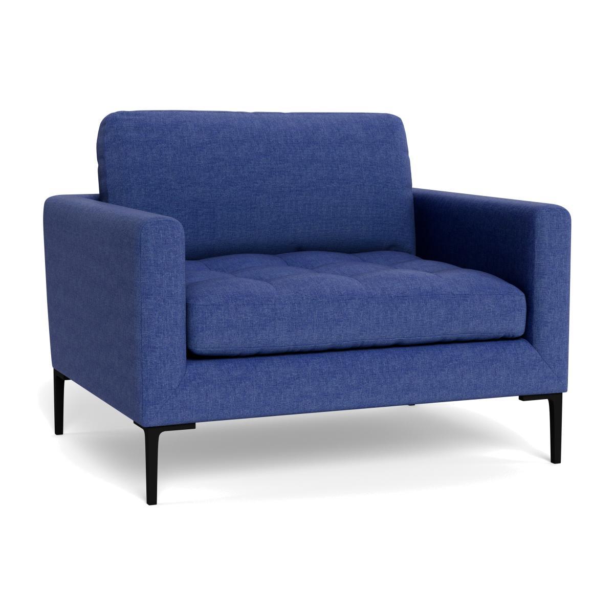 Heal's Eton Loveseat Brushed Cotton Cobalt Brass Feet - Heal's UK Furniture – image 1