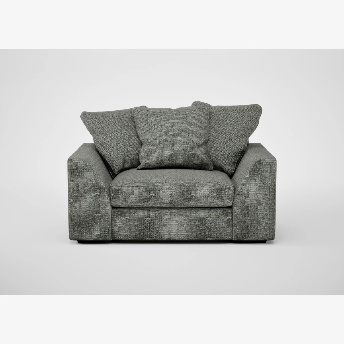 Heal's Cumulus Loveseat Boucle Tweed Lapis Black Feet