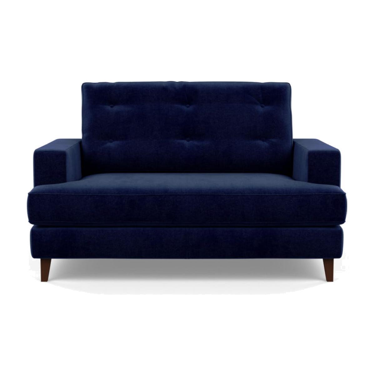 Heal's Mistral Loveseat Smart Luxe Velvet Midnight Bitter Chocolate Feet - Heal's UK Furniture